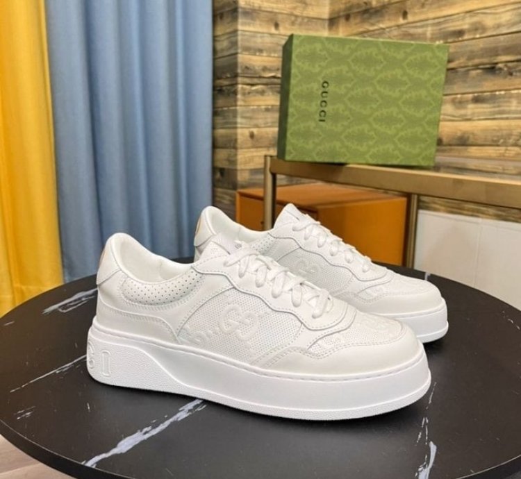 Gucci Gg Triple White Sneakers