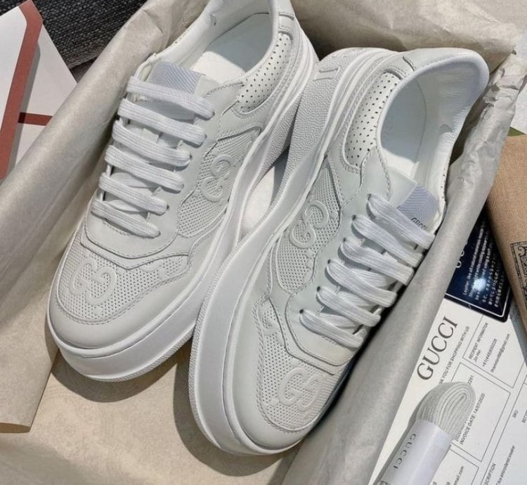 Gucci Gg Triple White Sneakers