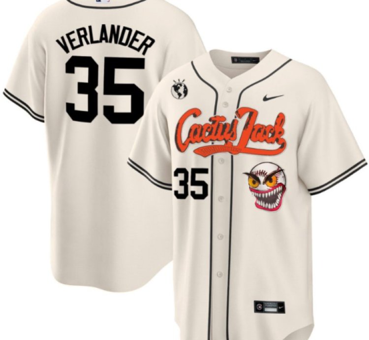 Justin Verlander 35 Houston Astros Cactus Jack Cream Jersey
