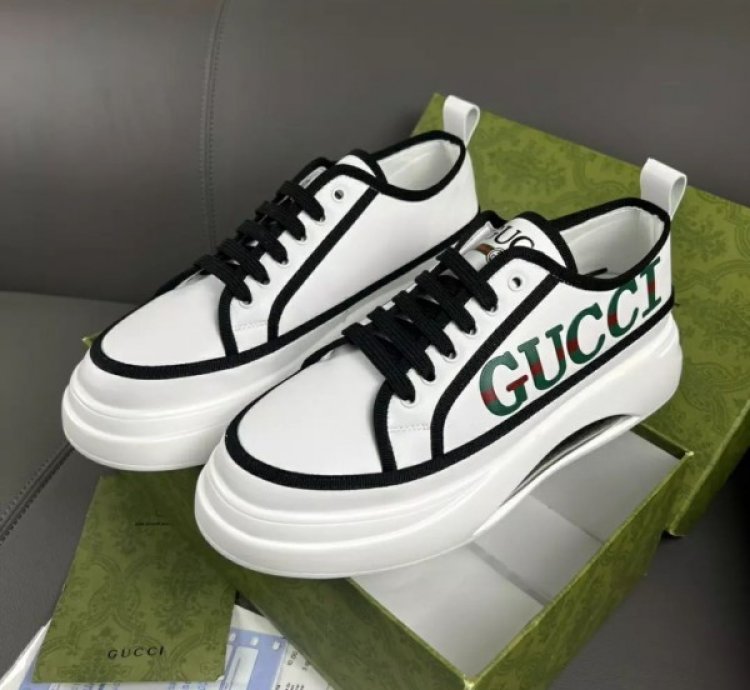 Gucci Tube Platform White Black Sneakers