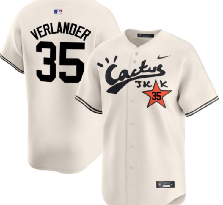 Justin Verlander 35 Houston Astros Cactus Jack Cream Jersey V2