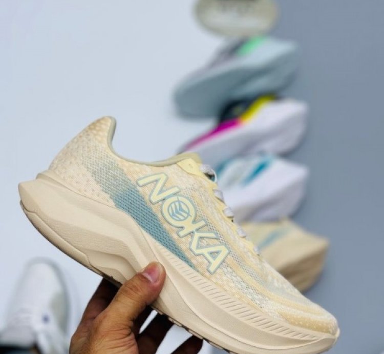 Hok A Mach X Cream Sneakers