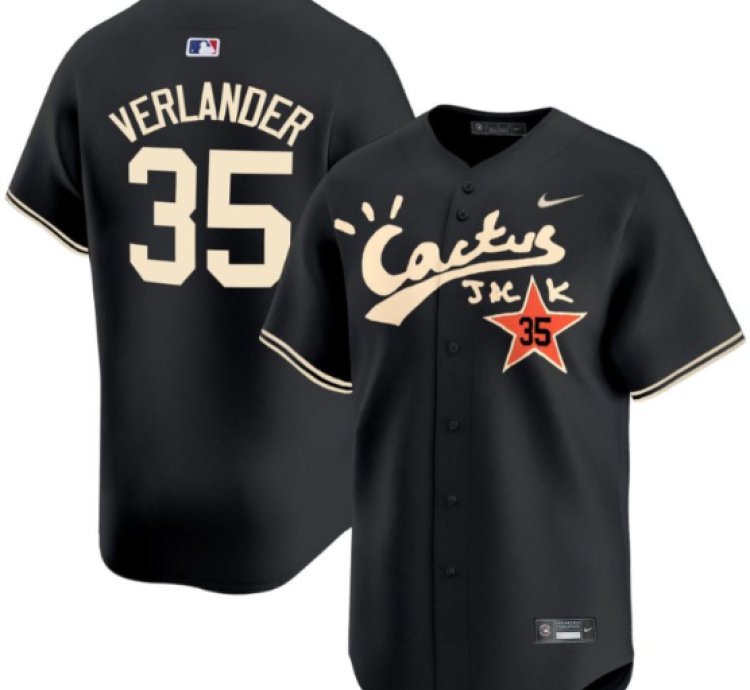 Justin Verlander 35 Houston Astros Cactus Jack Black Jersey V2
