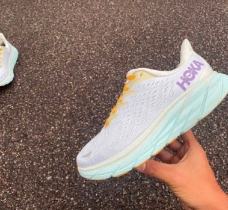 Hoka One Clifton 8 White Running Shoes
