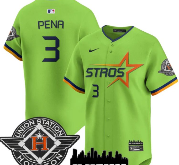 Jeremy Pena Jersey 3 Houston Astros 2025 City Connect Vapor Premier Limited Stitched Green