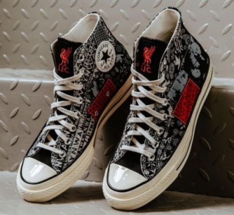 Liverpool Fc X Converrse Chuck 70 White Black Sneakers