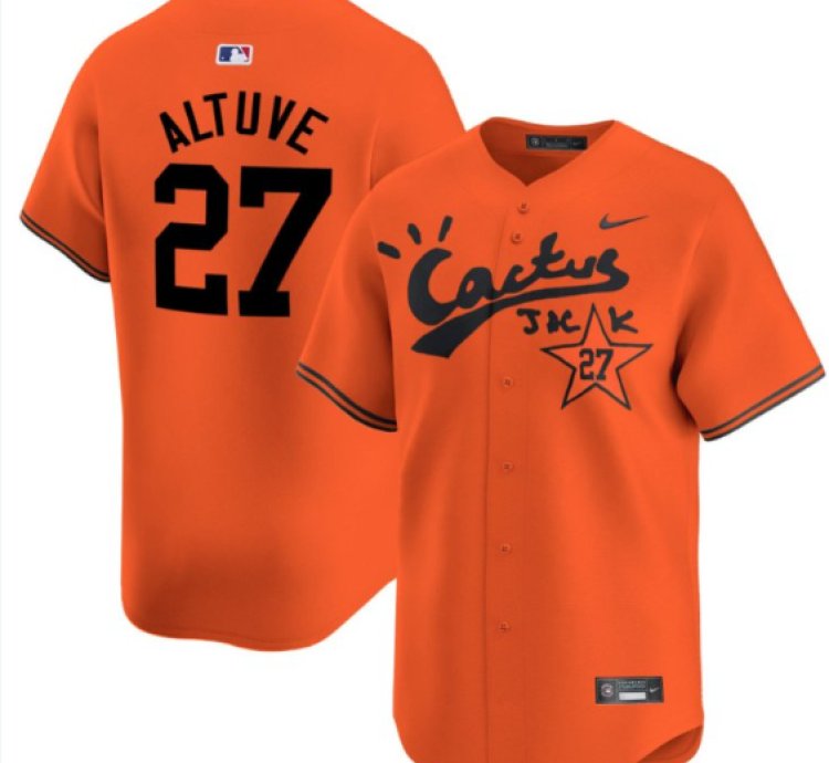 Jose Altuve 27 Houston Astros Cactus Jack Men Jersey - Orange