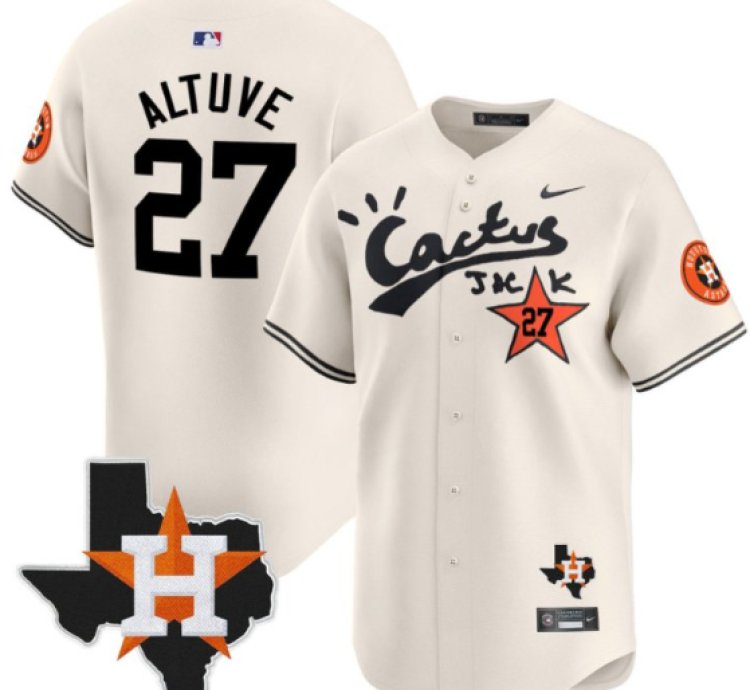 Jose Altuve 27 Houston Astros Cactus Jack Limited Jersey Houston Patch