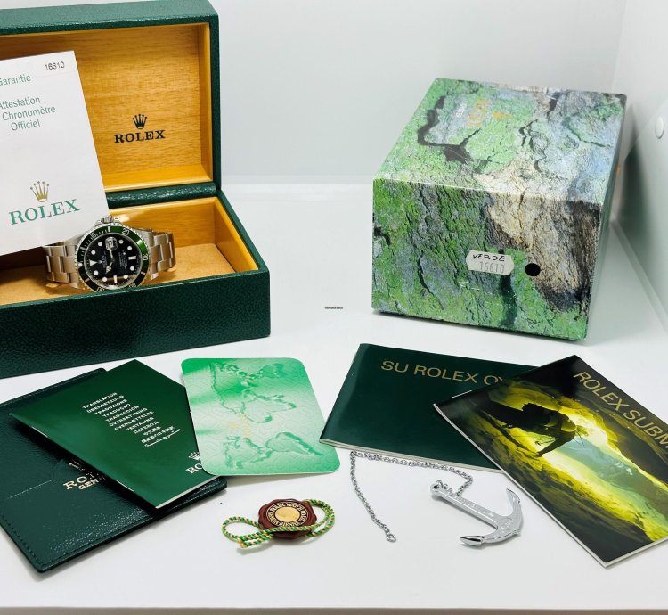 Rolex Submariner Date Kermit Fat Four 50th Anniversary Full Set Full Stickers Nos 2004