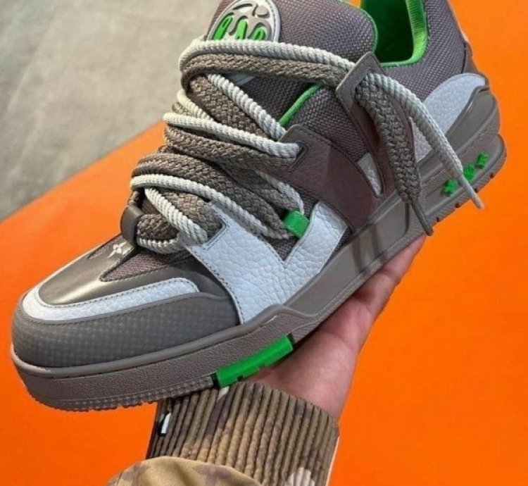 Louis Vuitton Skate Trainer Grey Green Sneakers