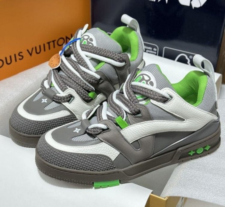 Louis Vuitton Skate Trainer Grey Green Sneakers