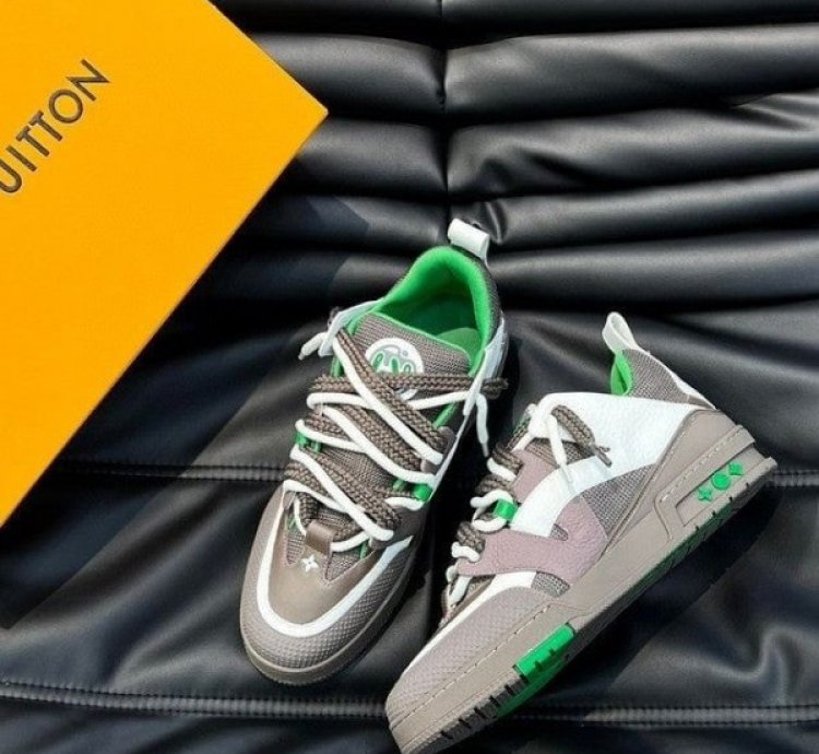 Louis Vuitton Skate Trainer Grey Green Sneakers