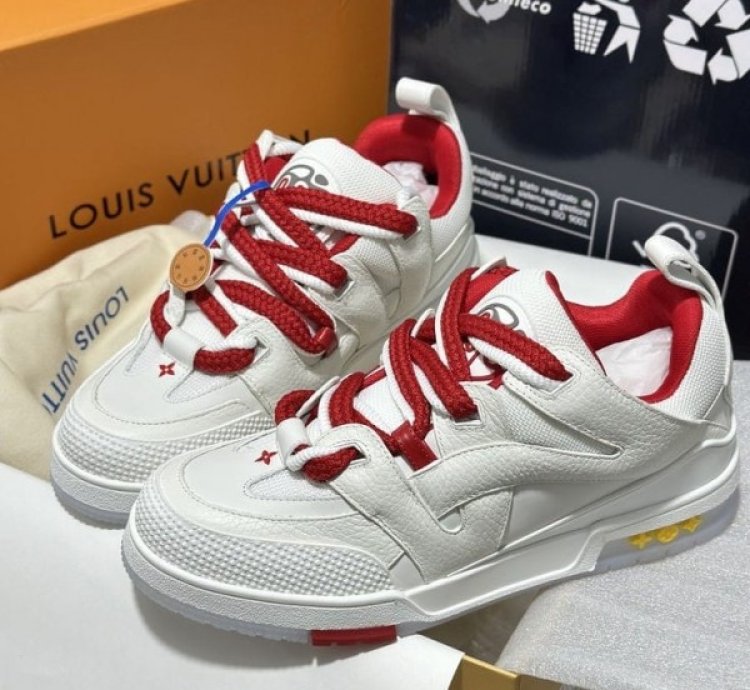 Louis Vuitton Skate Trainer White Red Sneakers