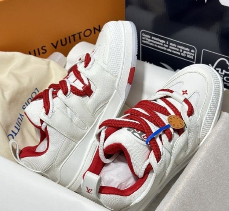 Louis Vuitton Skate Trainer White Red Sneakers