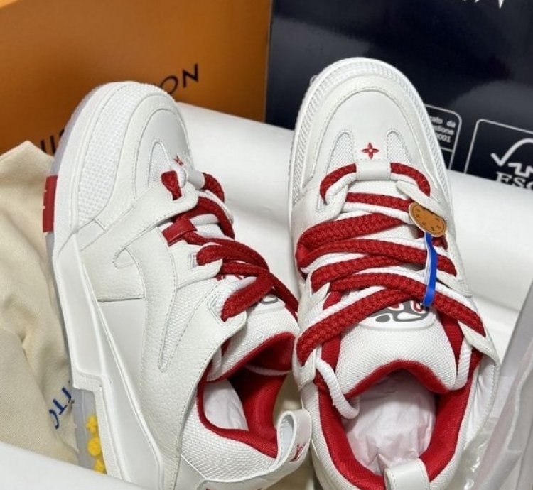 Louis Vuitton Skate Trainer White Red Sneakers