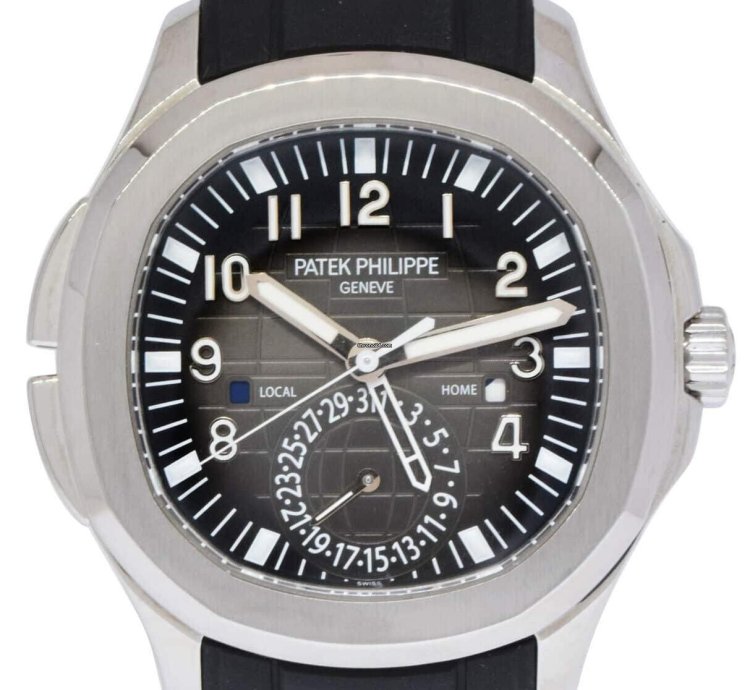 Patek Philippe Aquanaut 5164 Aquanaut Dual Time Steel Rubber Watch Box Papers 13 5164a