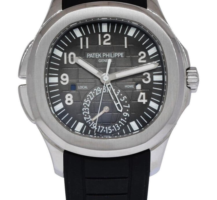 Patek Philippe Aquanaut 5164 Aquanaut Dual Time Steel Rubber Watch Box Papers 13 5164a