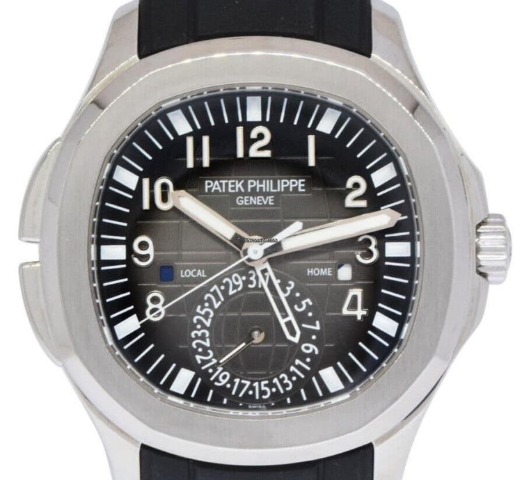 Patek Philippe Aquanaut 5164 Aquanaut Dual Time Steel Rubber Watch Box Papers 13 5164a