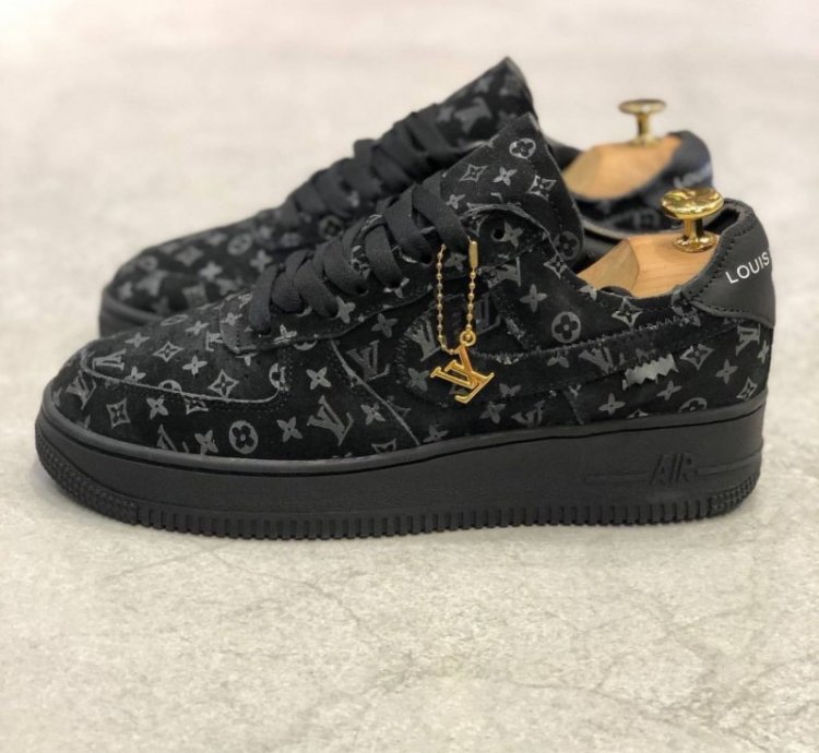 Louisvuittion X Nik E Air Force Black Sneakers