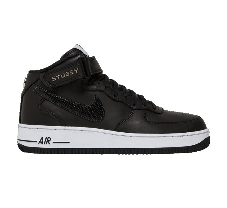 Stussy Air Force 1 Mid Black Snakeskin
