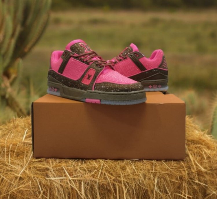 Louisvuitton Crystal Diamond Pink Sneaker