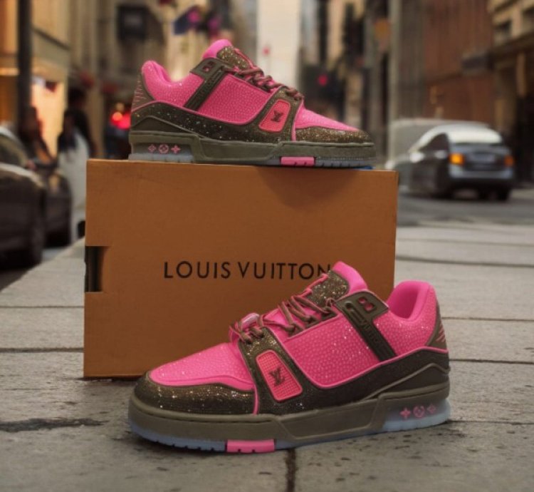 Louisvuitton Crystal Diamond Pink Sneaker