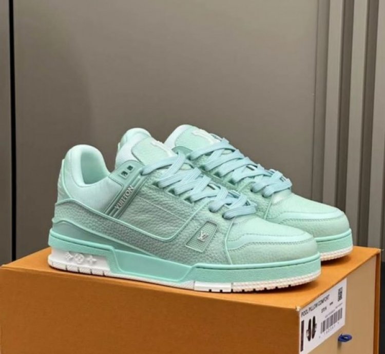 Louisvuitton Lv Trainer Mint Green Sneakers
