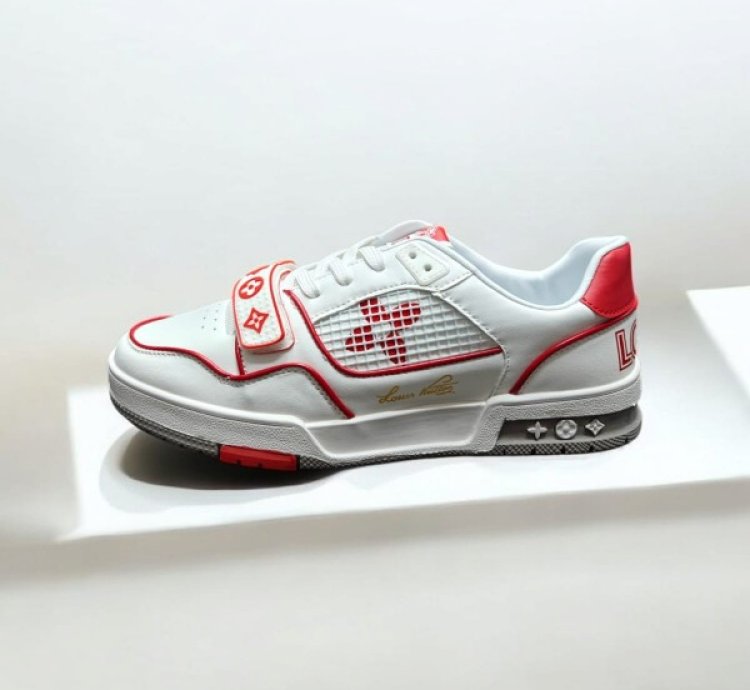 Louisvuitton Lv Trainer Stripe Red White Sneakers
