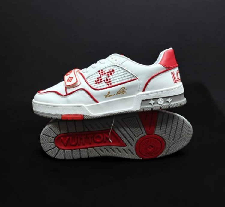 Louisvuitton Lv Trainer Stripe Red White Sneakers