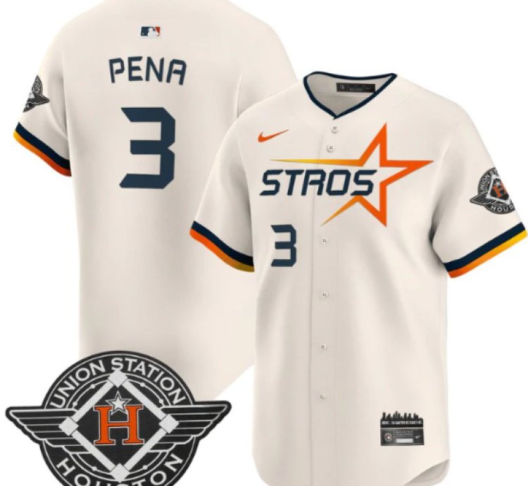 Jeremy Pena Jersey 3 Houston Astros 2025 City Connect Vapor Premier Limited Stitched Cream