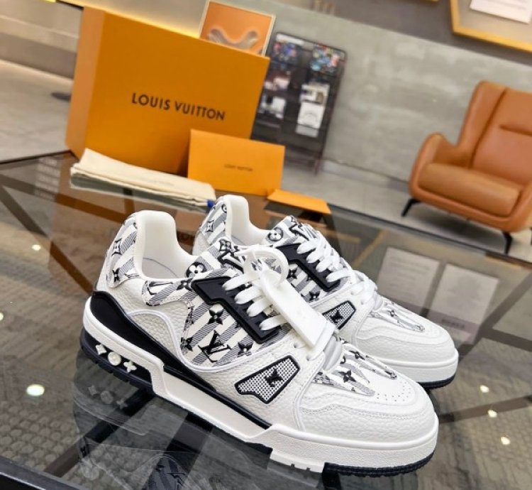 Louisvuitton Lv Trainer Virgil Abloh White Black Sneakers
