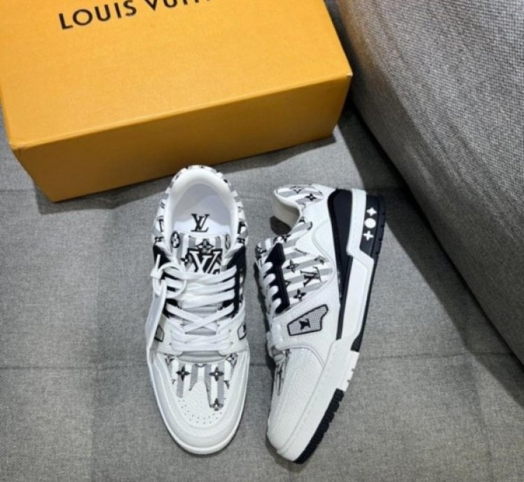 Louisvuitton Lv Trainer Virgil Abloh White Black Sneakers