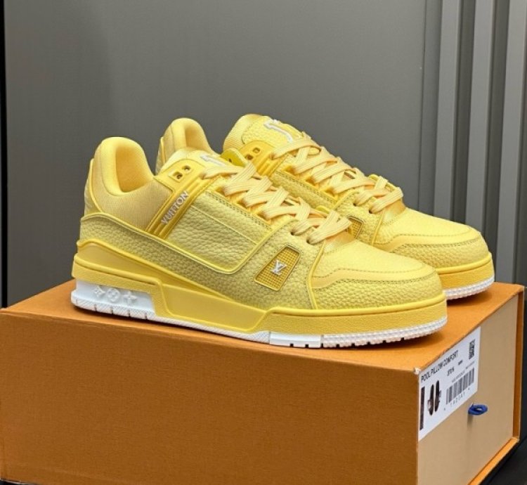 Louisvuitton Lv Trainer Yellow White Sneakers