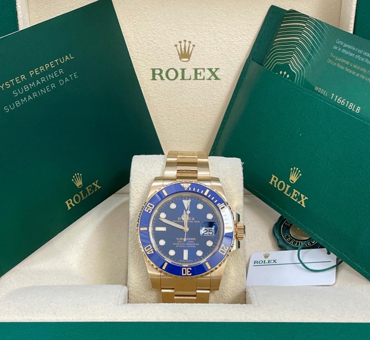 Rolex Submariner Date New 2020 Submariner Date Yellow Gold Blue Dial Blue Bezel 116618lb