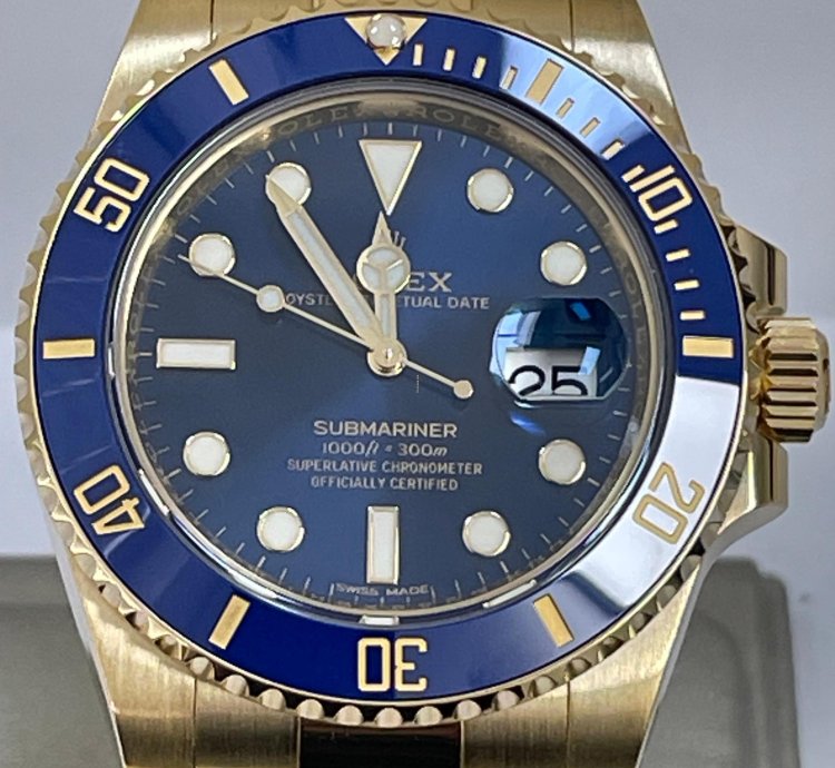 Rolex Submariner Date New 2020 Submariner Date Yellow Gold Blue Dial Blue Bezel 116618lb