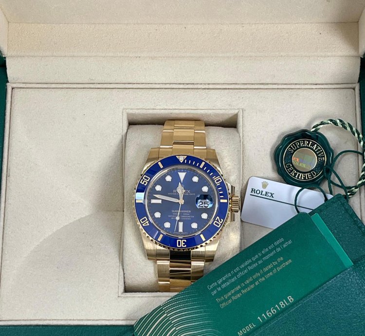 Rolex Submariner Date New 2020 Submariner Date Yellow Gold Blue Dial Blue Bezel 116618lb