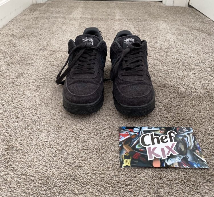 Stussy Nike Air Force 1 Low Black Hemp Sz 8 5