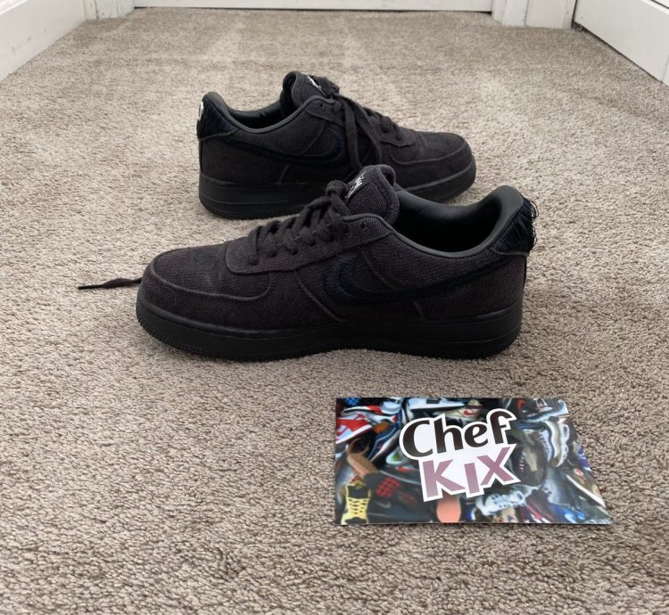 Stussy Nike Air Force 1 Low Black Hemp Sz 8 5