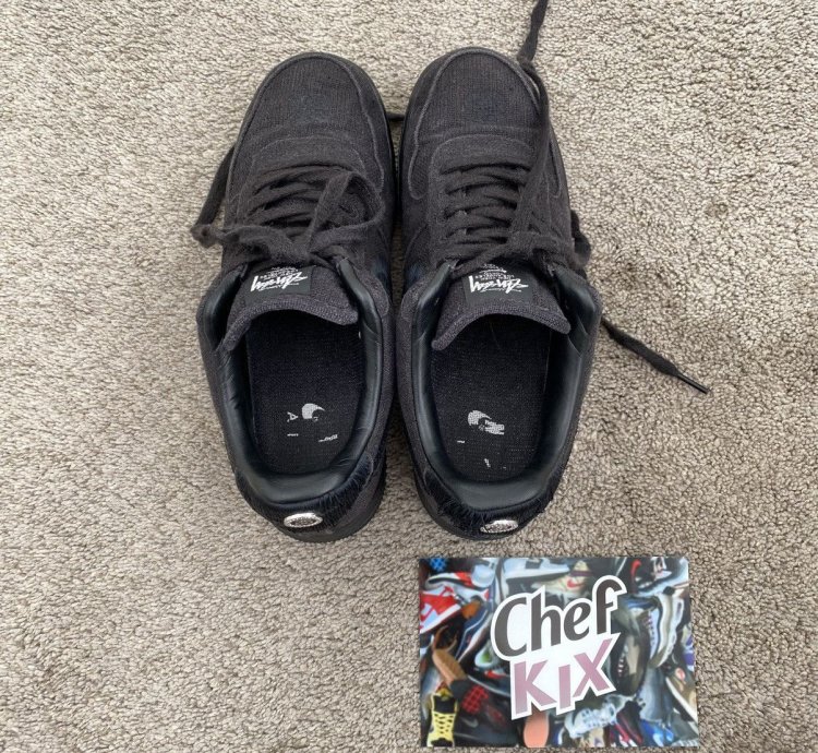 Stussy Nike Air Force 1 Low Black Hemp Sz 8 5