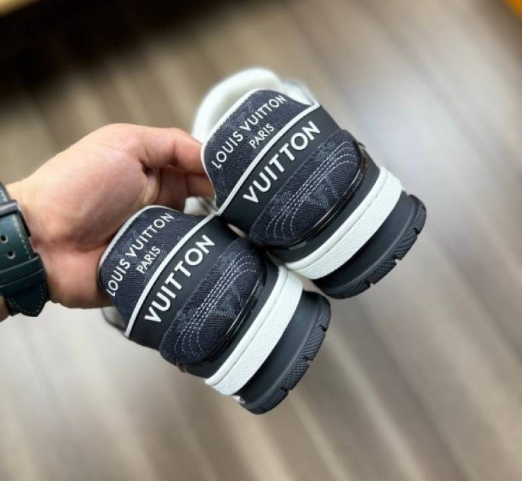 Louisvuitton Trainer Black Denim Sneakers