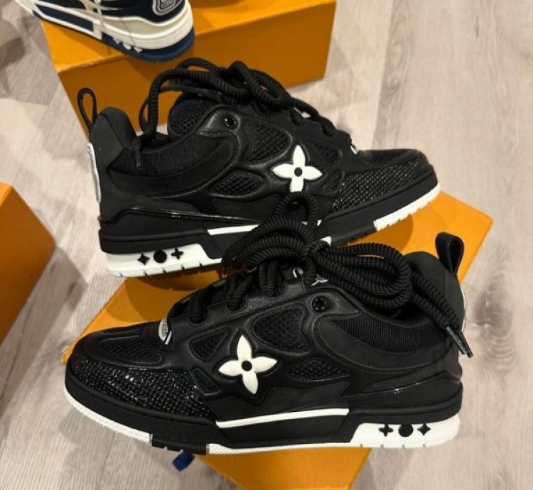 Louisvuitton Trainer Black Denim Sneakers