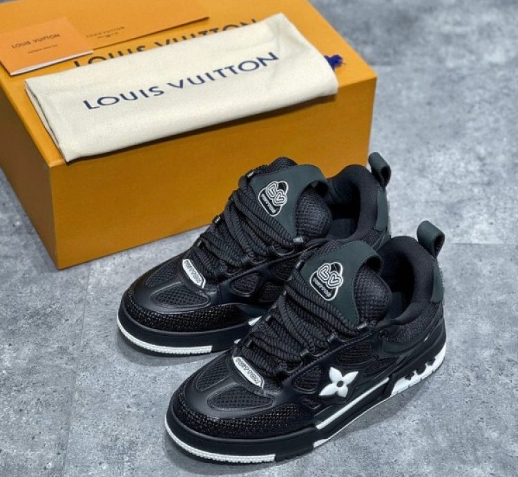 Louisvuitton Trainer Black Denim Sneakers