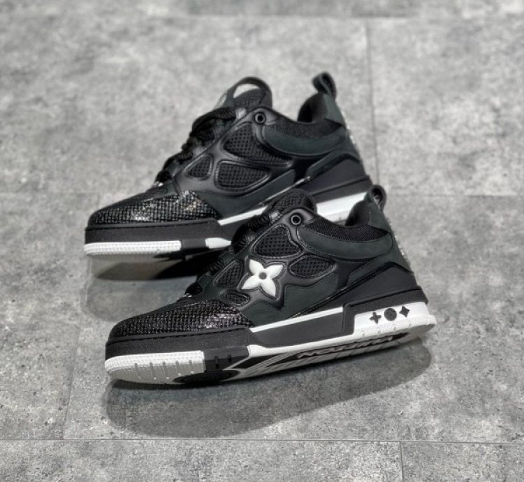 Louisvuitton Trainer Black Denim Sneakers