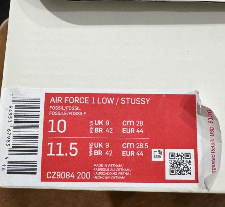 Stussy Nike Air Force 1 Low Fossil