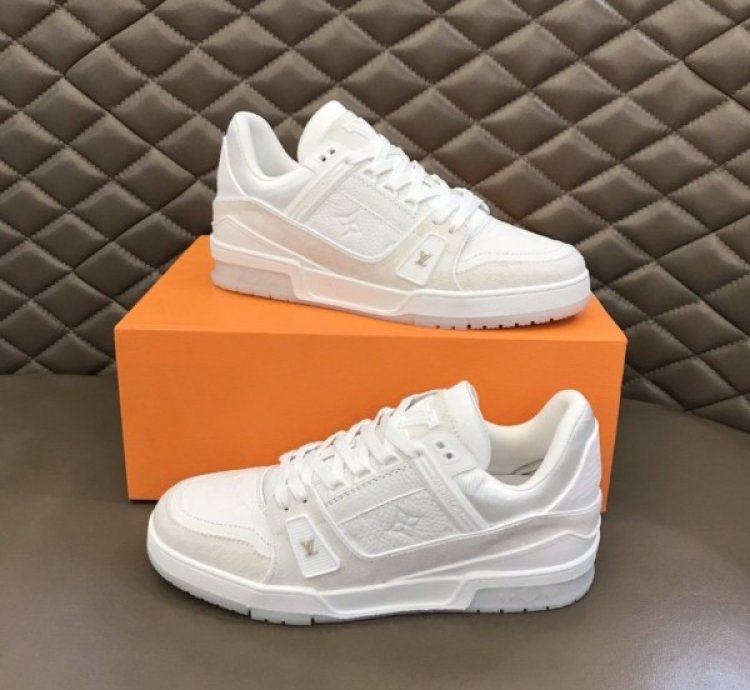 Louisvuitton Trainer Canvas White Sneakers