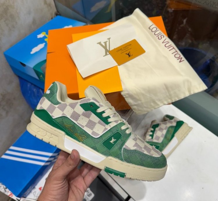 Louisvuitton Trainer Damier Green White Sneakers