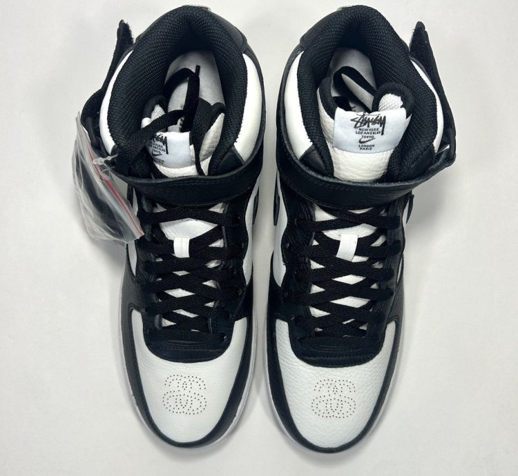 Stussy Nike Air Force 1 Mid Black White Shoes Size 9 5