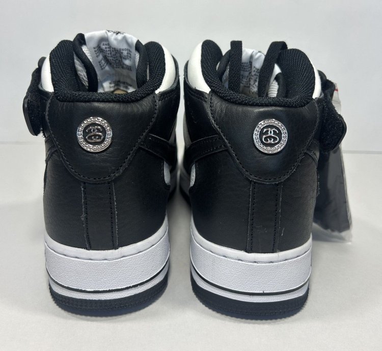 Stussy Nike Air Force 1 Mid Black White Shoes Size 9 5