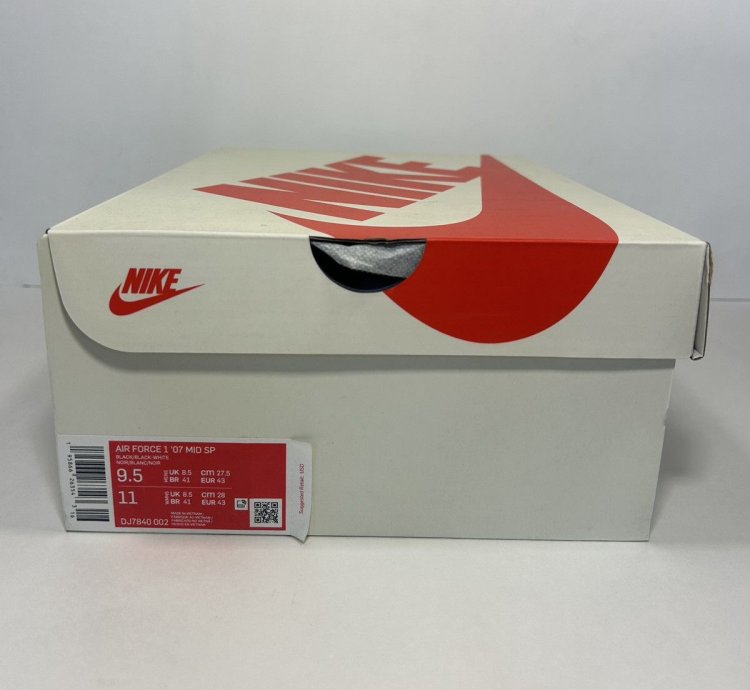 Stussy Nike Air Force 1 Mid Black White Shoes Size 9 5