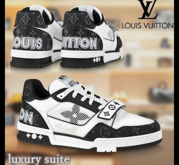 Louisvuitton Trainer Stripe Black White Sneakers